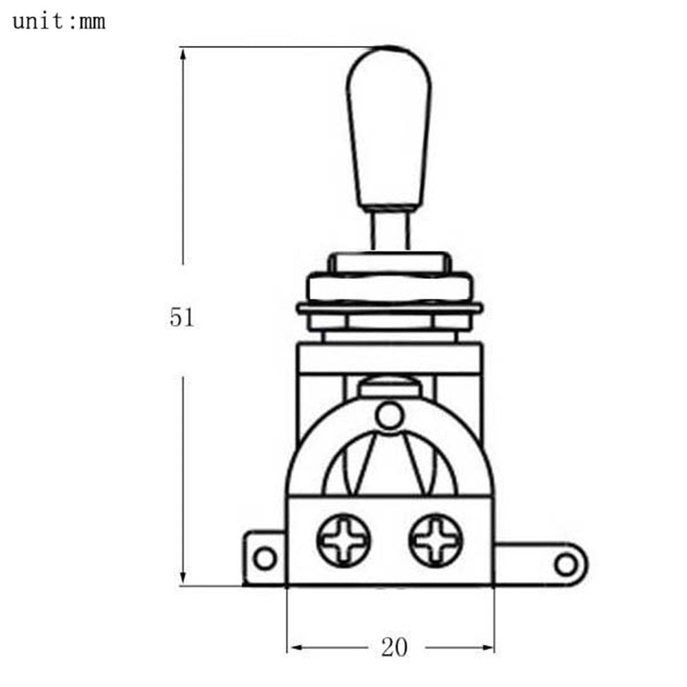 3-Way Short Toggle Switch for Guitar Pickup Selector