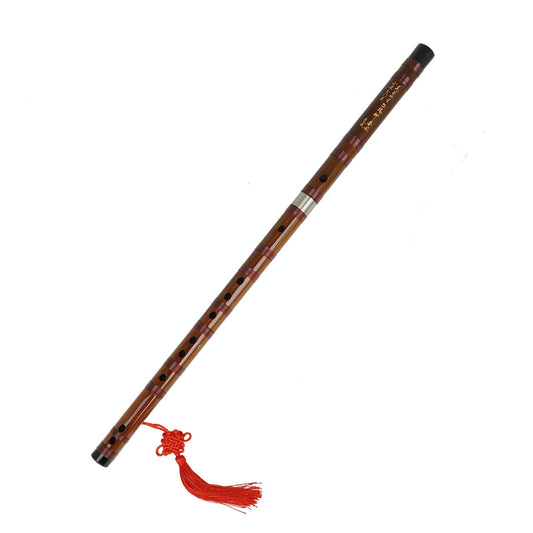 Bitter Bamboo Dizi Flute in Key of C - Traditional Handmade Chinese Woodwind Instrument with Storage Bag & Chinese Knot for Children and Beginners