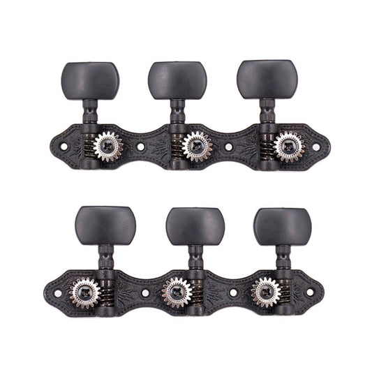 1 Pair Black Classical Guitar Tuning Pegs 1:18 Machine Heads for Classical or Flamenco Guitar