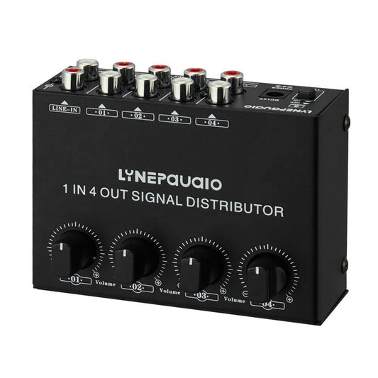 LYNEPAUAIO Stereo Audio Amplifier: 1-in-4-out Signal Distributor