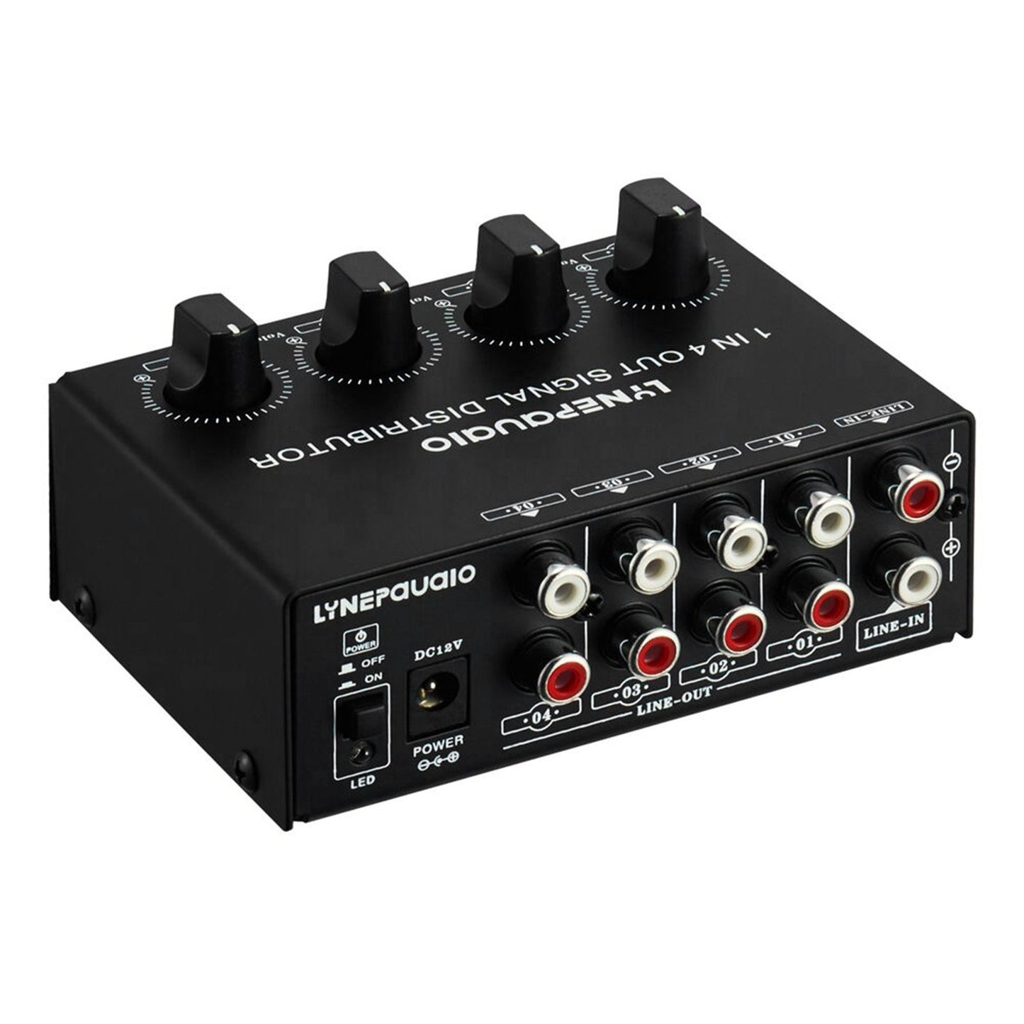 LYNEPAUAIO Stereo Audio Amplifier: 1-in-4-out Signal Distributor