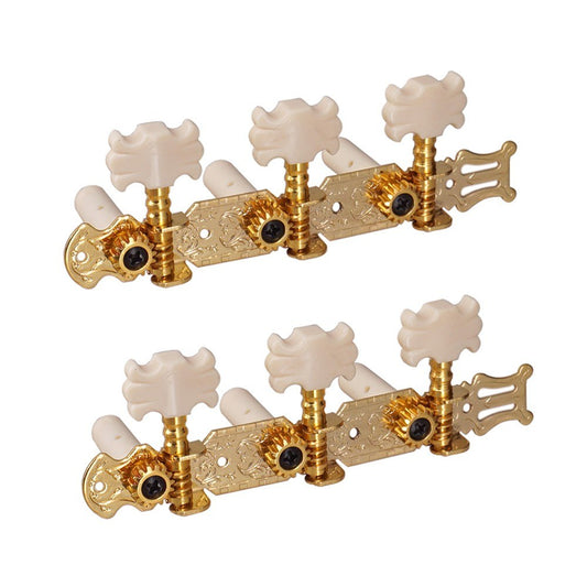 Gold Classical Guitar Tuning Pegs - 1 Pair Machine Heads