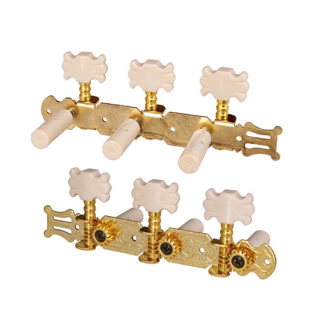 Gold Classical Guitar Tuning Pegs - 1 Pair Machine Heads