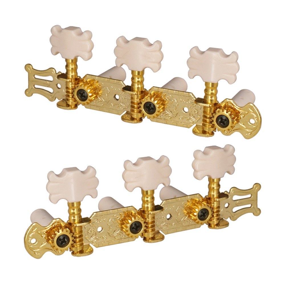 Gold Classical Guitar Tuning Pegs - 1 Pair Machine Heads
