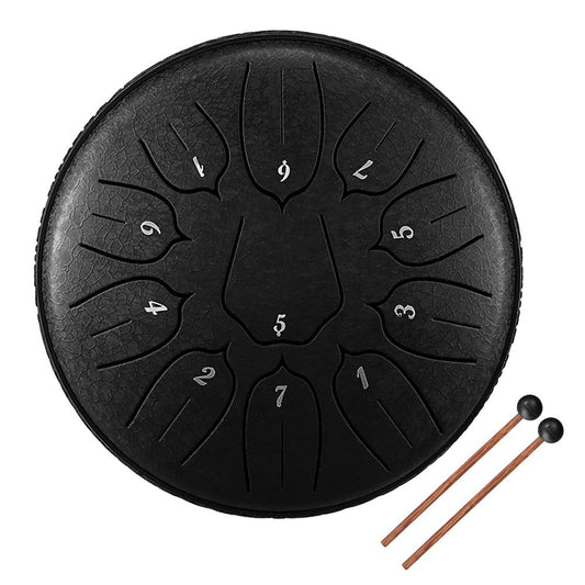 6-Inch Steel Tongue Drum - 11-Tone Hand Pan with Drumsticks - Percussion Instrument