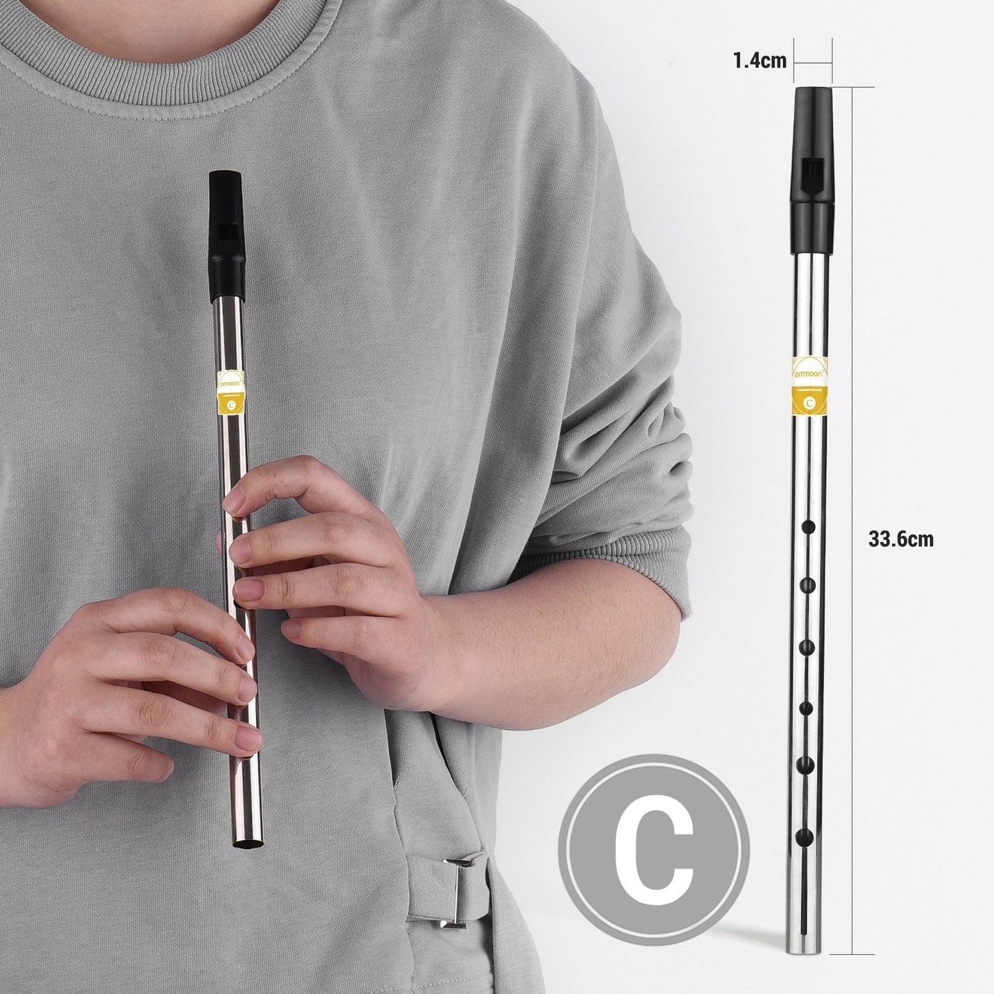 Key of C Irish Whistle Flute - 6 Holes Wind Instrument for All Skill Levels