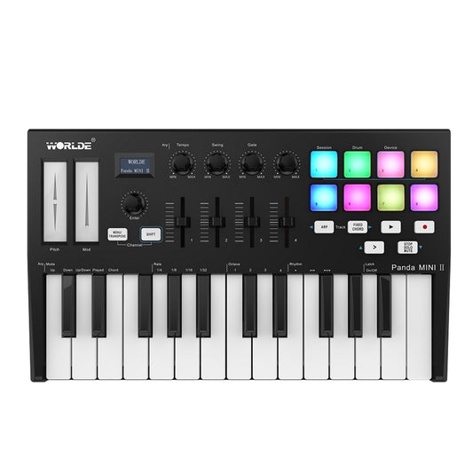 WORLDE Panda MINI II 25-Key Portable USB MIDI Keyboard Controller