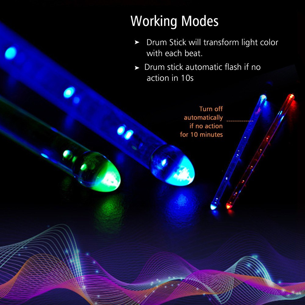 LED Light-Up Drumsticks CT-90A for Jazz Drumming