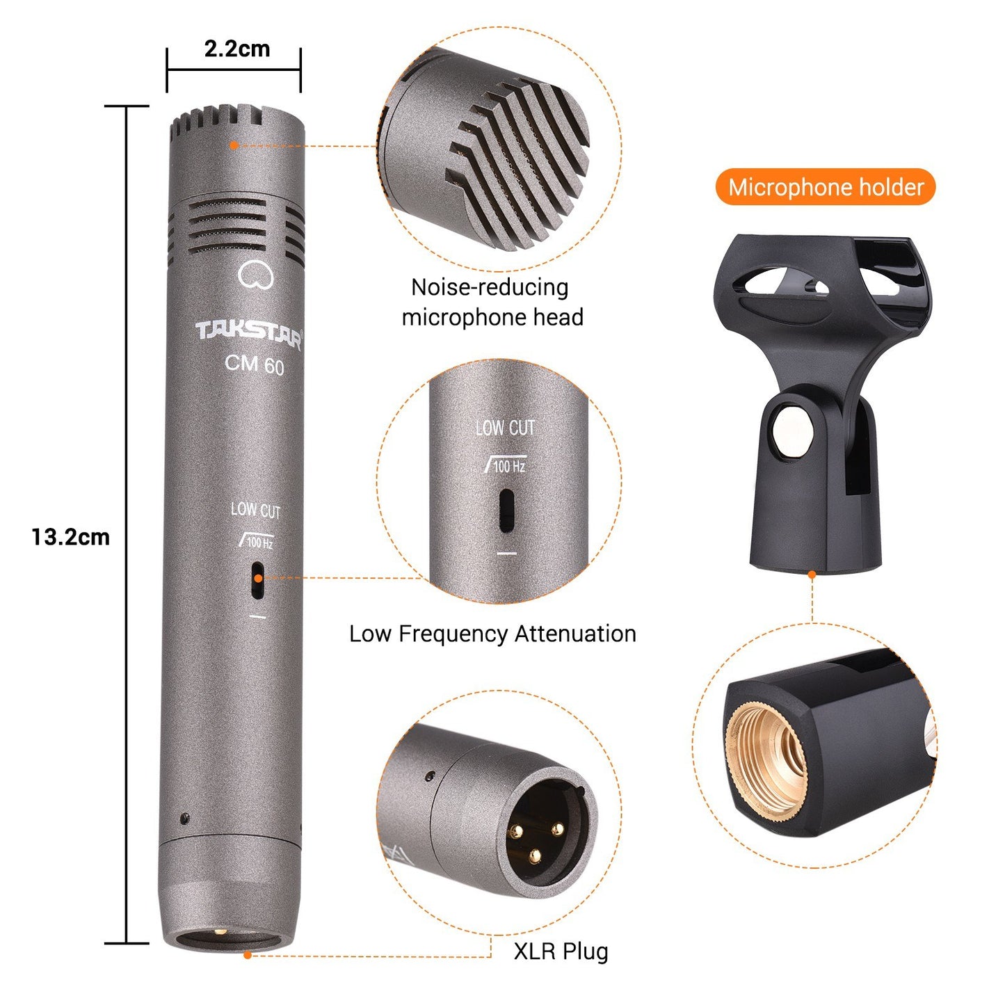 TAKSTAR CM-60 Cardioid XLR Professional Condenser Microphone