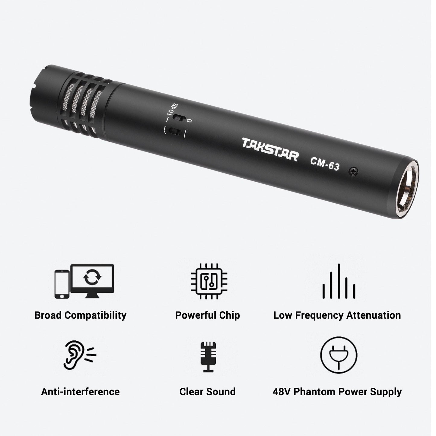 TAKSTAR CM-63 Professional XLR Cardioid Condenser Microphone - Moisture Resistant