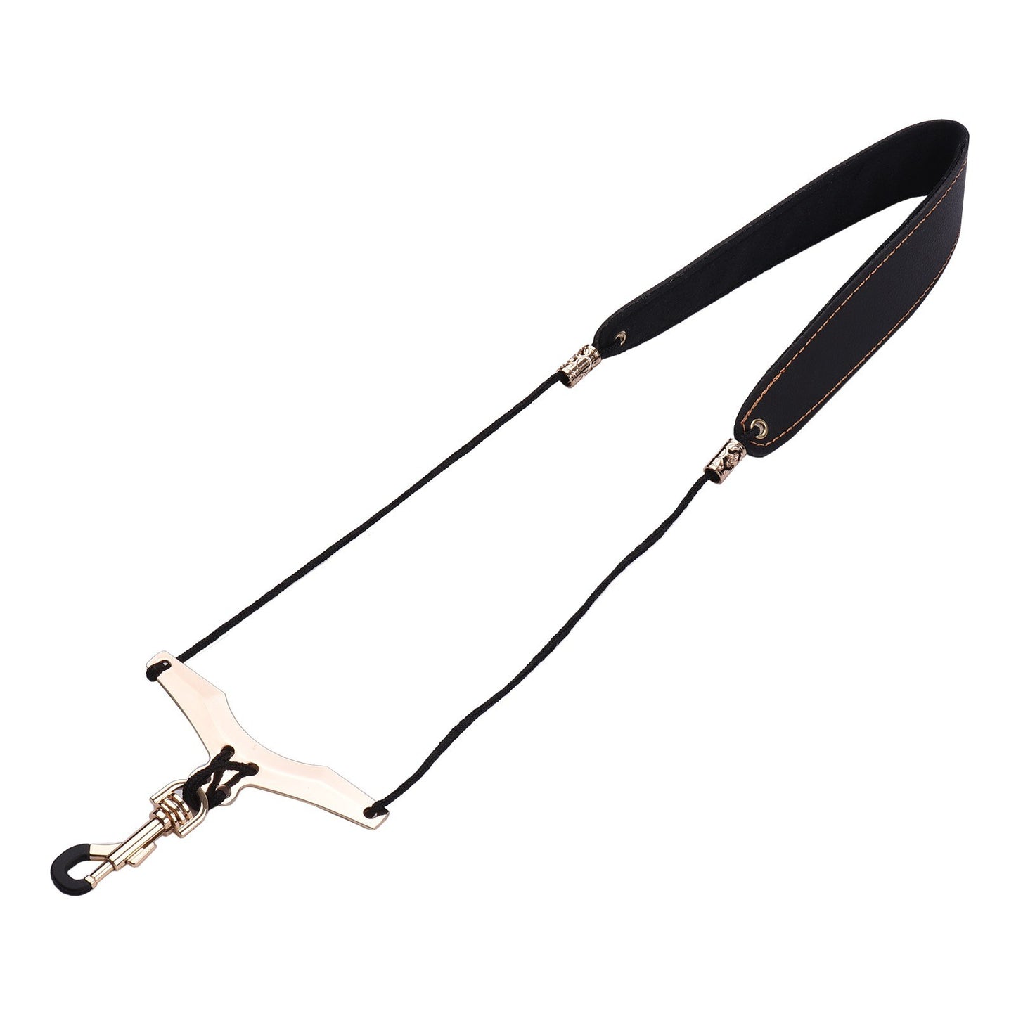 Soft Leather Padded Saxophone & Clarinet Neck Strap with Metal Hook - Adjustable Fit