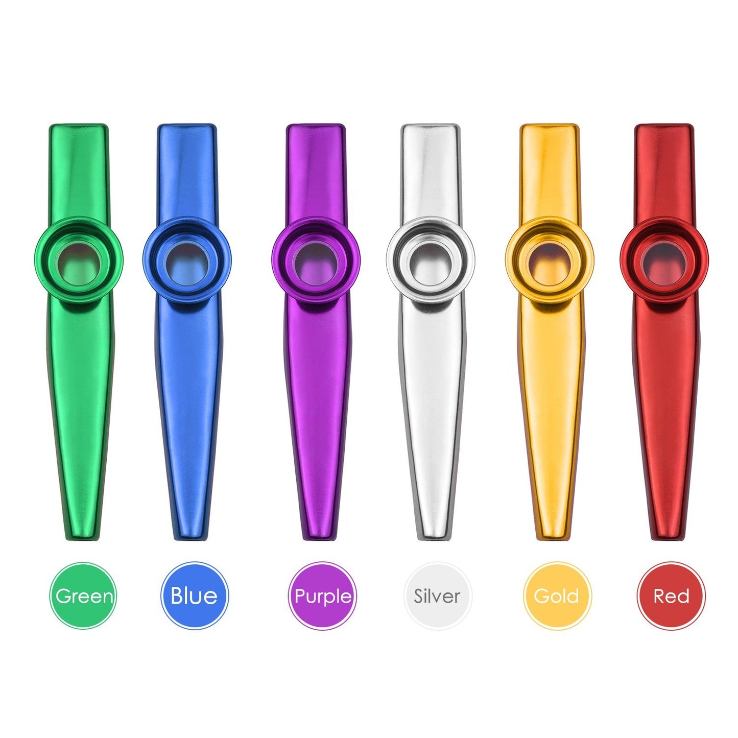 Muslady 6-Piece Aluminum Alloy Kazoo Set for Kids, Adults & Beginners