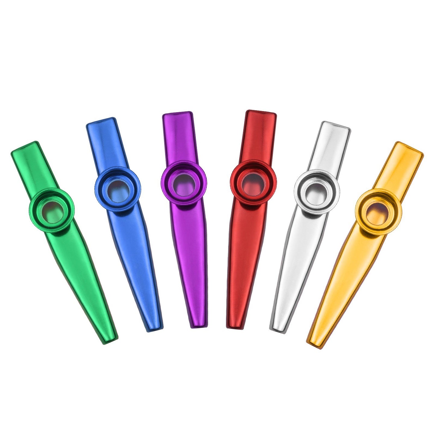 Muslady 6-Piece Aluminum Alloy Kazoo Set for Kids, Adults & Beginners