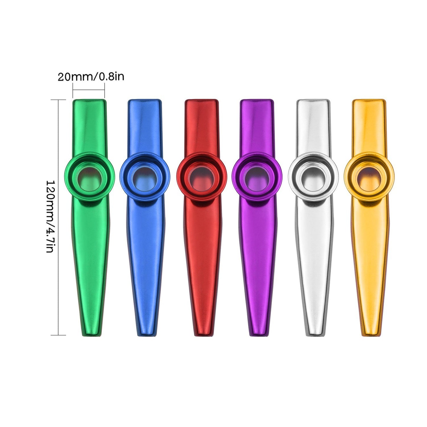 Muslady 6-Piece Aluminum Alloy Kazoo Set for Kids, Adults & Beginners