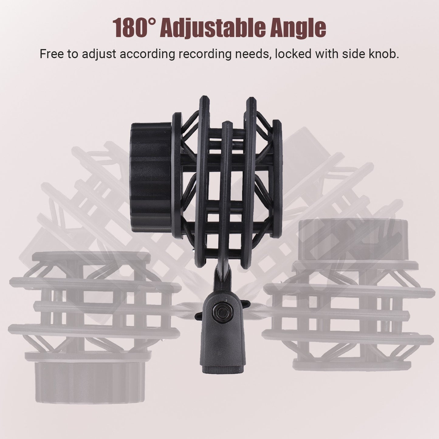 Muslady Foldable 180° Microphone Shock Mount Holder for Condenser Mics