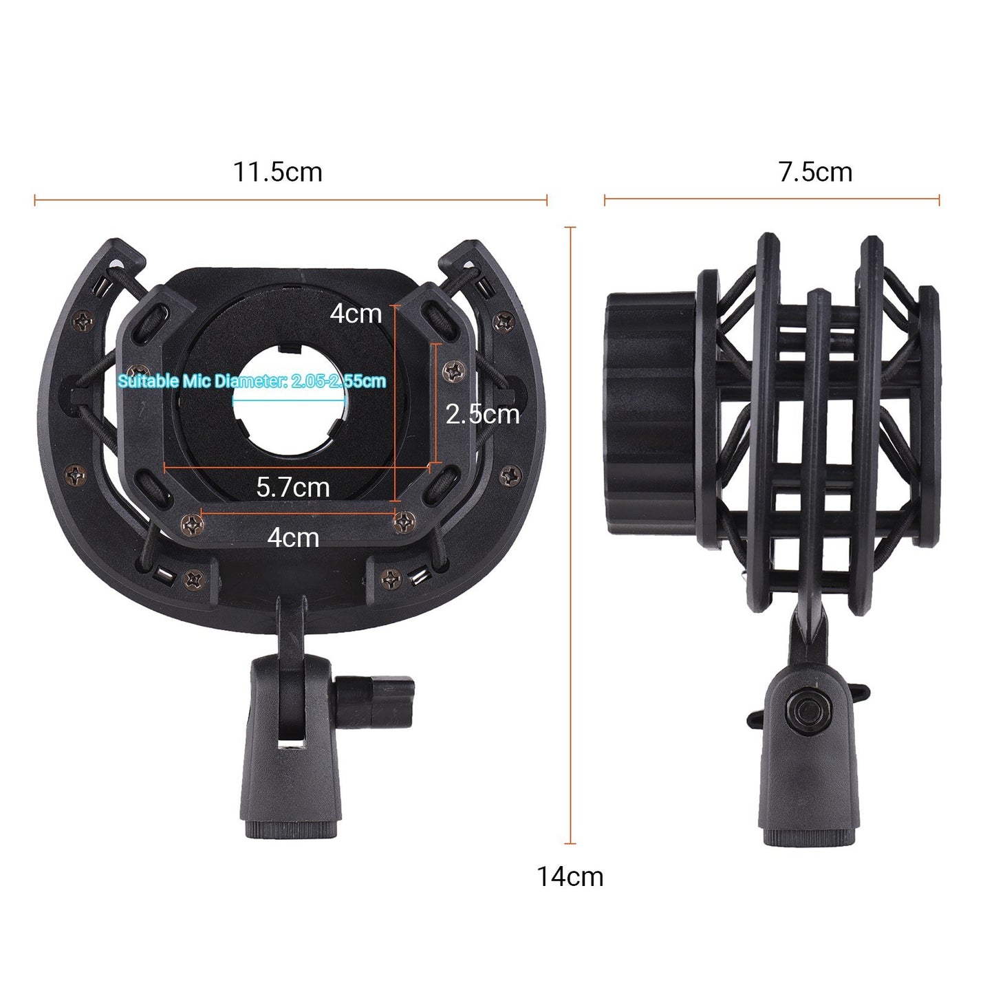 Muslady Foldable 180° Microphone Shock Mount Holder for Condenser Mics