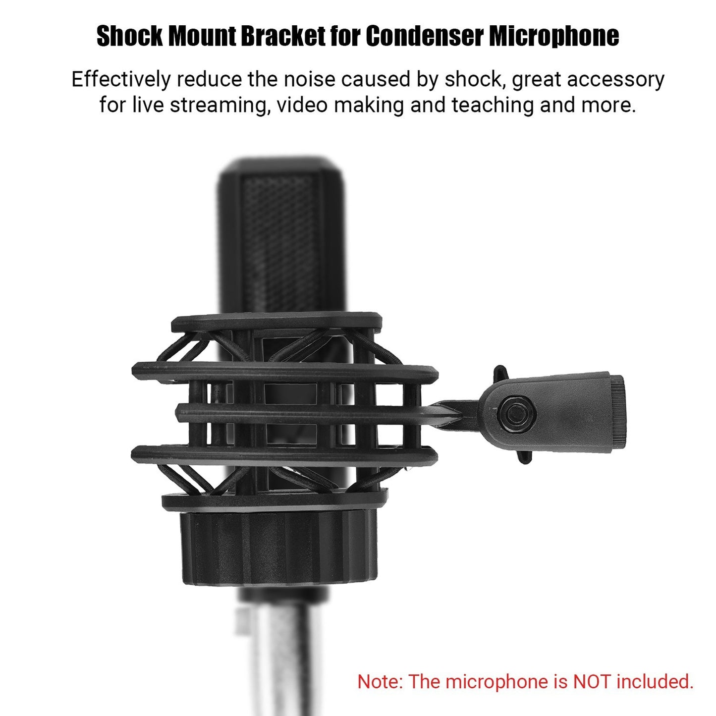 Muslady Foldable 180° Microphone Shock Mount Holder for Condenser Mics