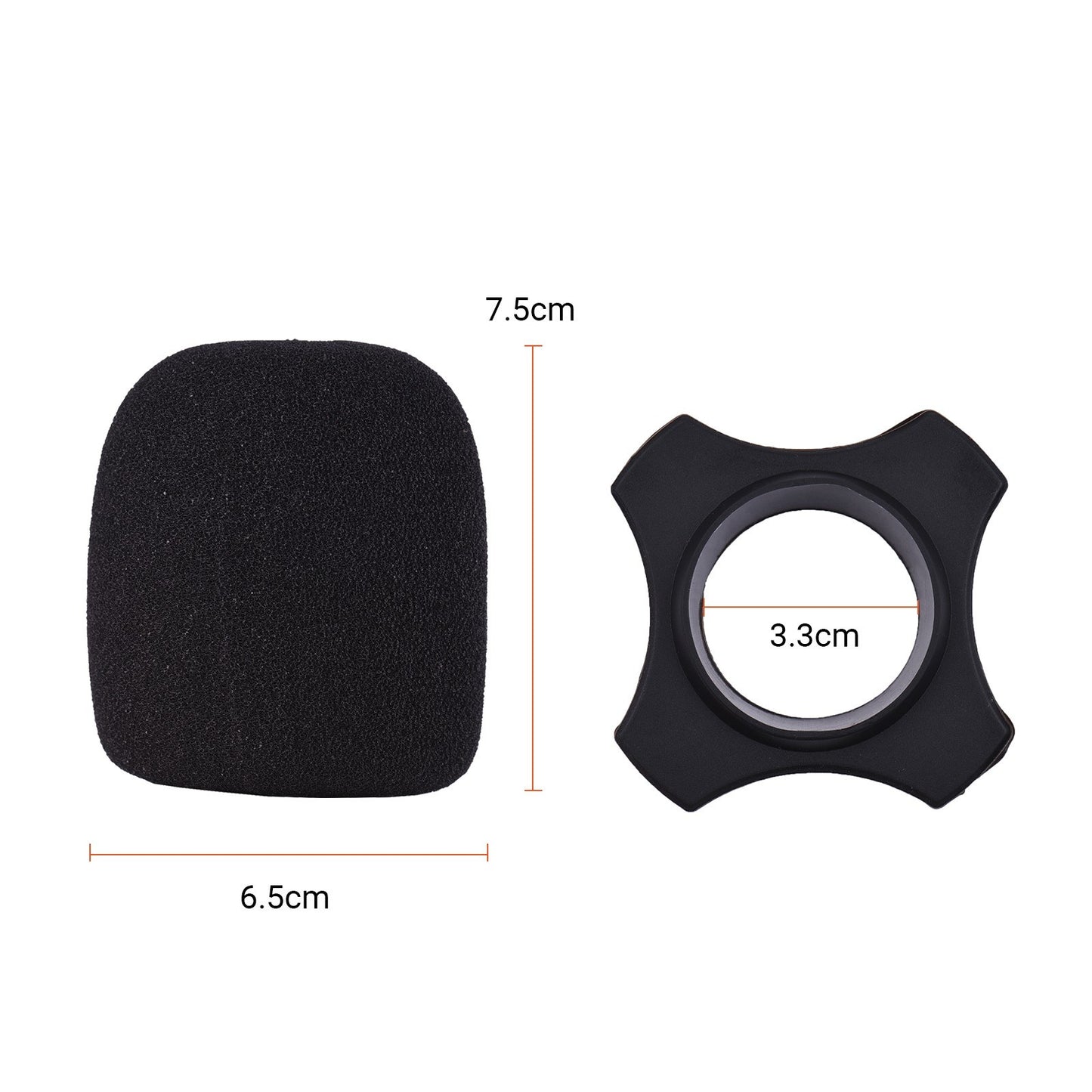 Muslady Wireless Handheld Mic Protection Kit: Foam Windshield, Anti-Roll Silicone Ring, Rod Sleeve Holder