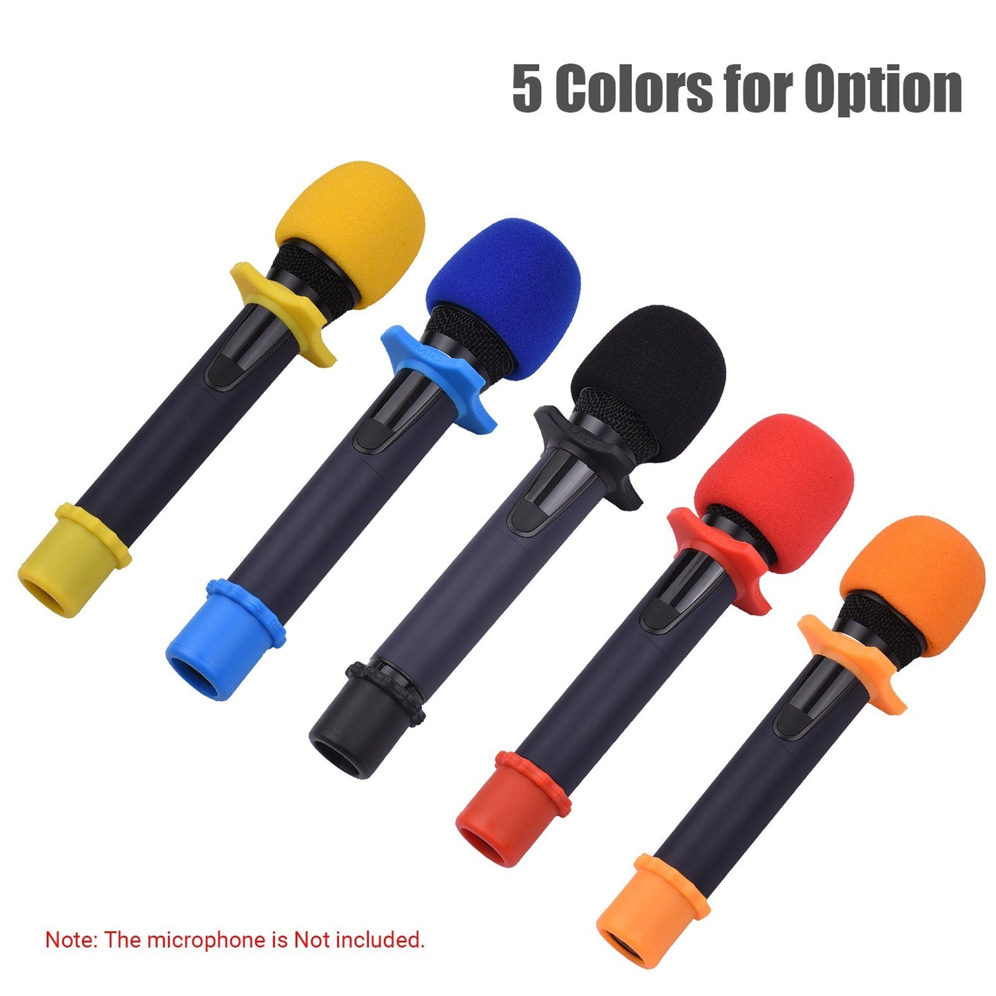 Muslady Wireless Handheld Mic Protection Kit: Foam Windshield, Anti-Roll Silicone Ring, Rod Sleeve Holder