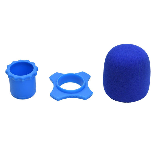 Muslady Wireless Handheld Mic Protection Kit: Foam Windshield, Anti-Roll Silicone Ring, Rod Sleeve Holder