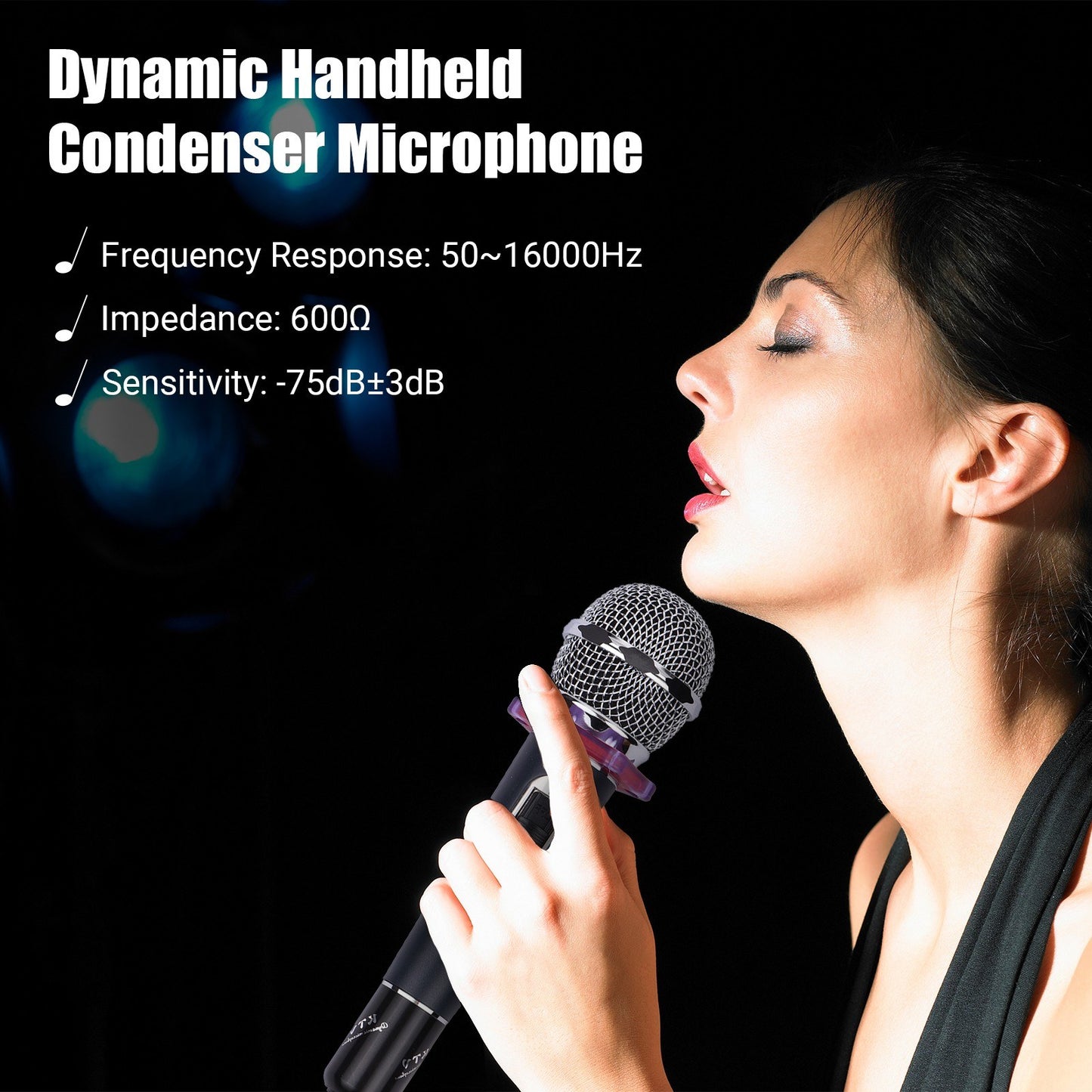 Muslady Cardioid Condenser Microphone – Dynamic Handheld Wired Mic with 15ft Cable & 6.35mm Plug for Singing, Karaoke, Stage & Live Performances