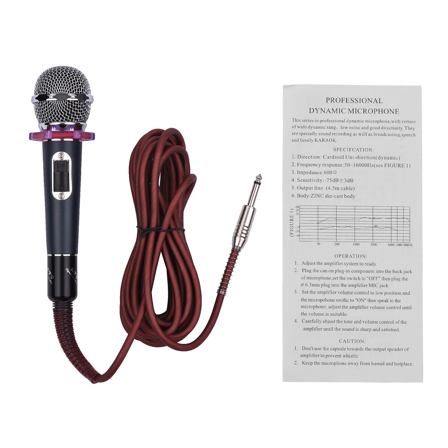 Muslady Cardioid Condenser Microphone – Dynamic Handheld Wired Mic with 15ft Cable & 6.35mm Plug for Singing, Karaoke, Stage & Live Performances