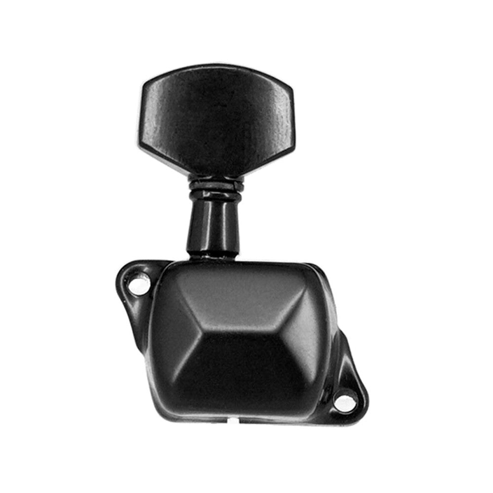 6-Piece Black Guitar Tuning Pegs - Semi-Closed Tuners for Electric & Acoustic Guitars (3L + 3R)