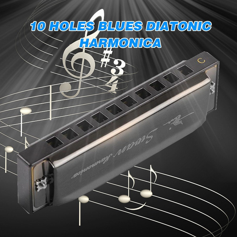 Swan 10-Hole Diatonic Blues Harmonica, Key of C - SW1020-7