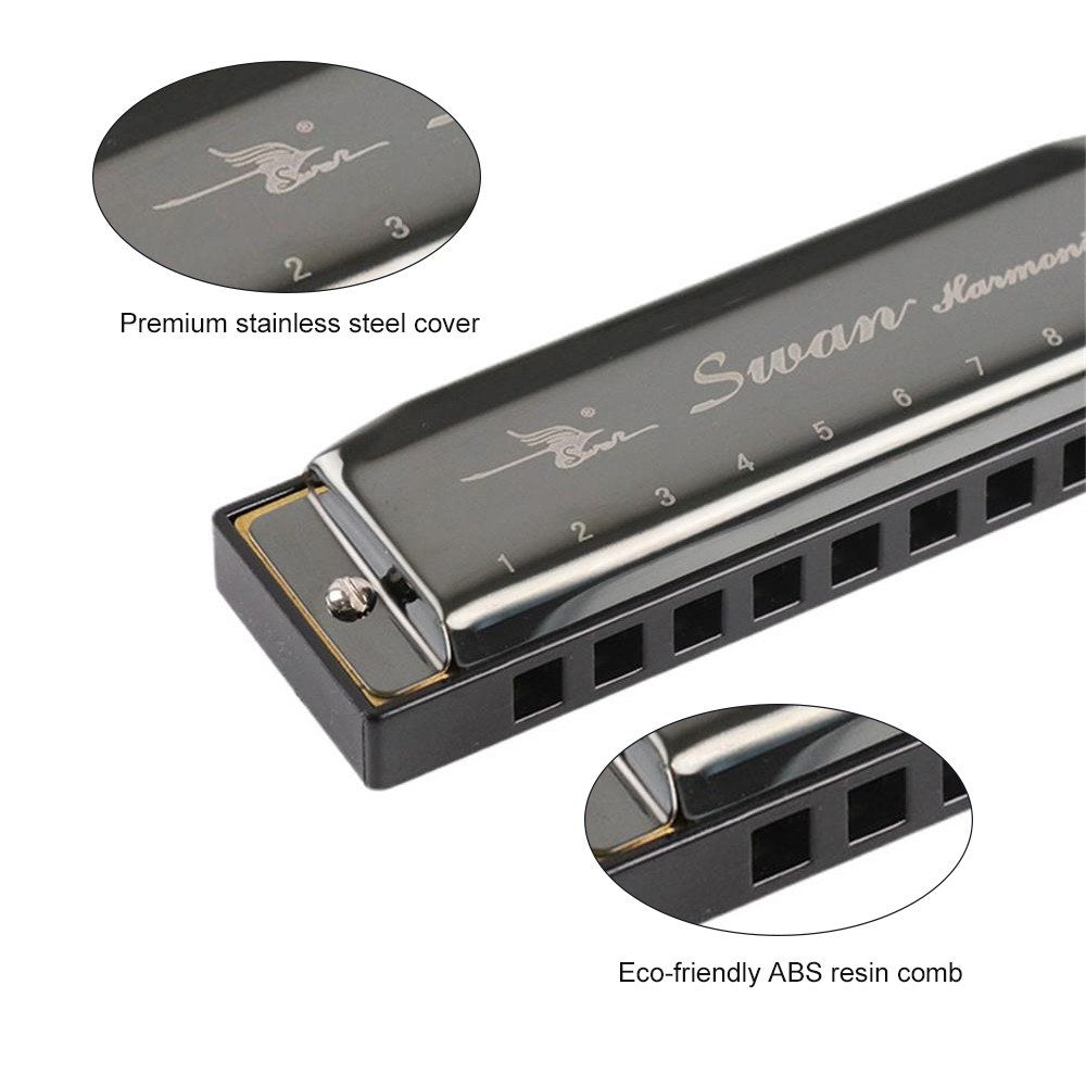 Swan 10-Hole Diatonic Blues Harmonica, Key of C - SW1020-7