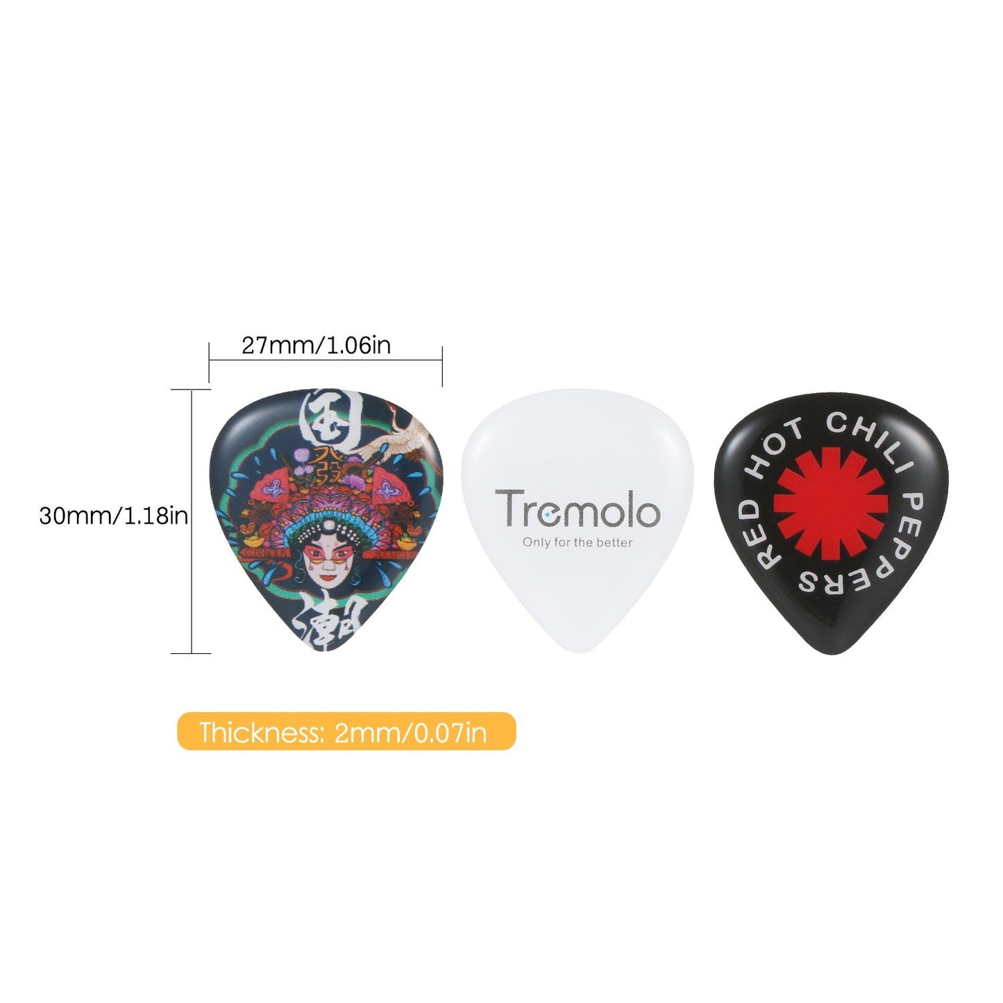 Heavy Guitar Picks Set: 3pc Accessories for Electric Guitar & Bass