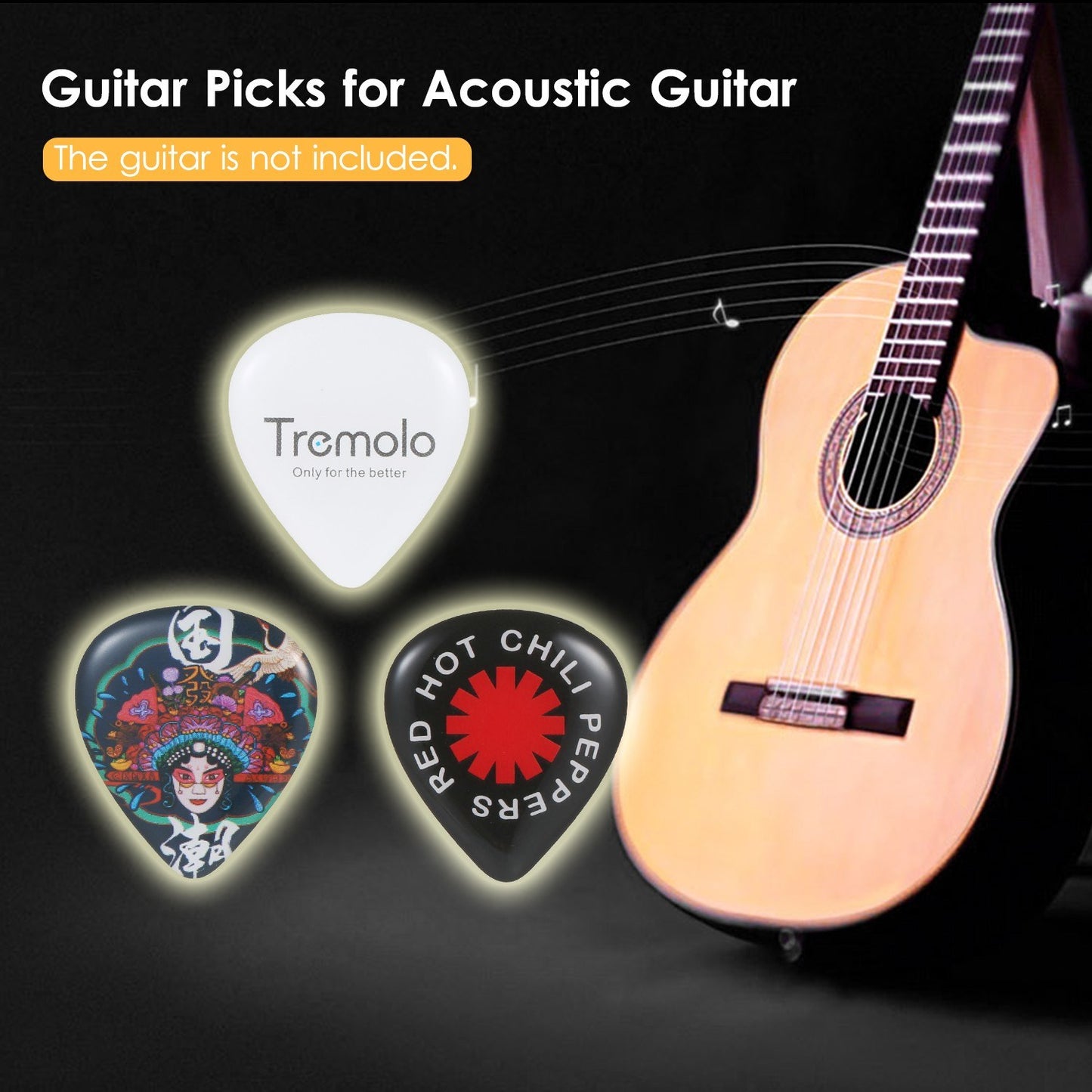 Heavy Guitar Picks Set: 3pc Accessories for Electric Guitar & Bass
