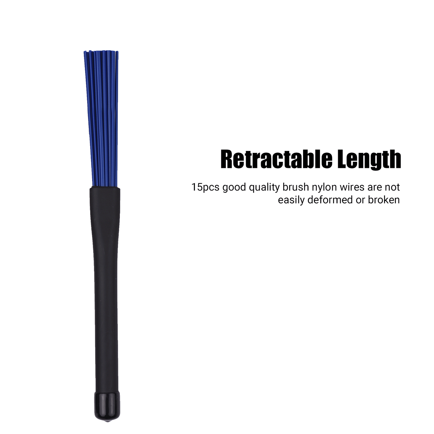 Muslady Retractable Drumsticks & Nylon Brushes Set - 1 Pair for Jazz Drum Kit