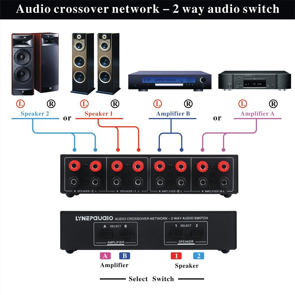 LYNEPAUAIO Dual In/Out Speaker Selector Switch