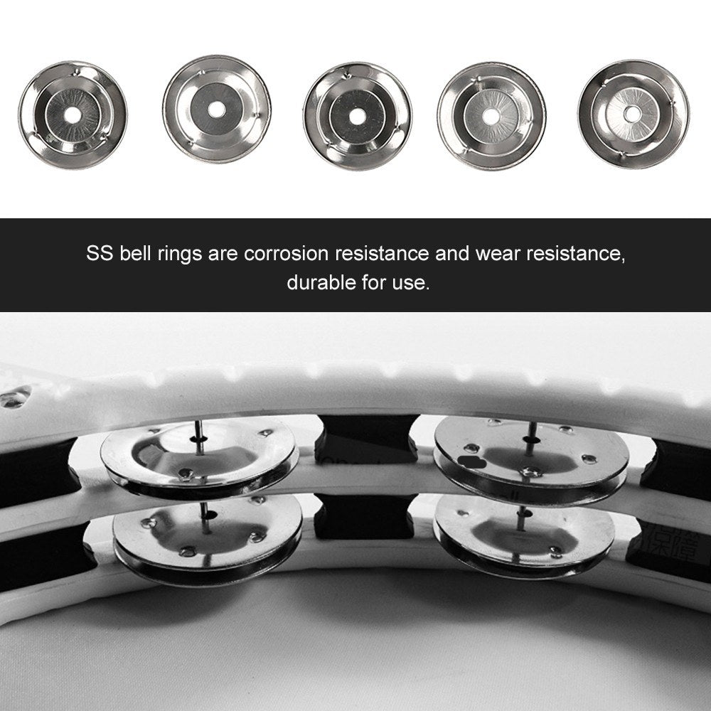 50pcs Stainless Steel Tambourine Jingle Bells for Handbell and Church Use