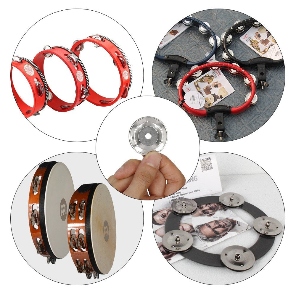 50pcs Stainless Steel Tambourine Jingle Bells for Handbell and Church Use