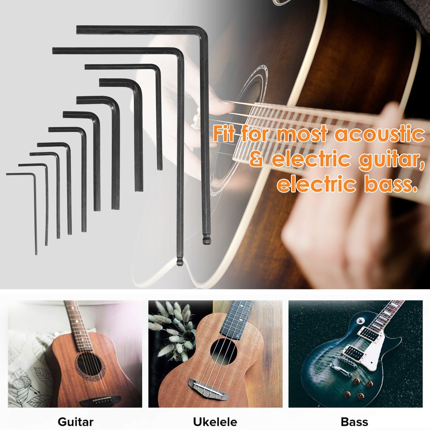 Muslady 11-Piece Guitar Hex Wrench Set
