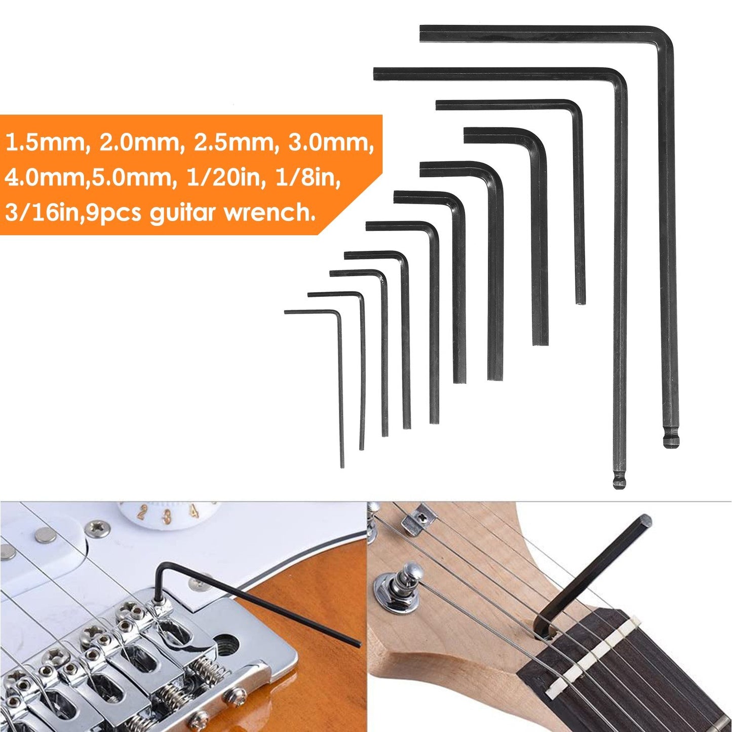 Muslady 11-Piece Guitar Hex Wrench Set
