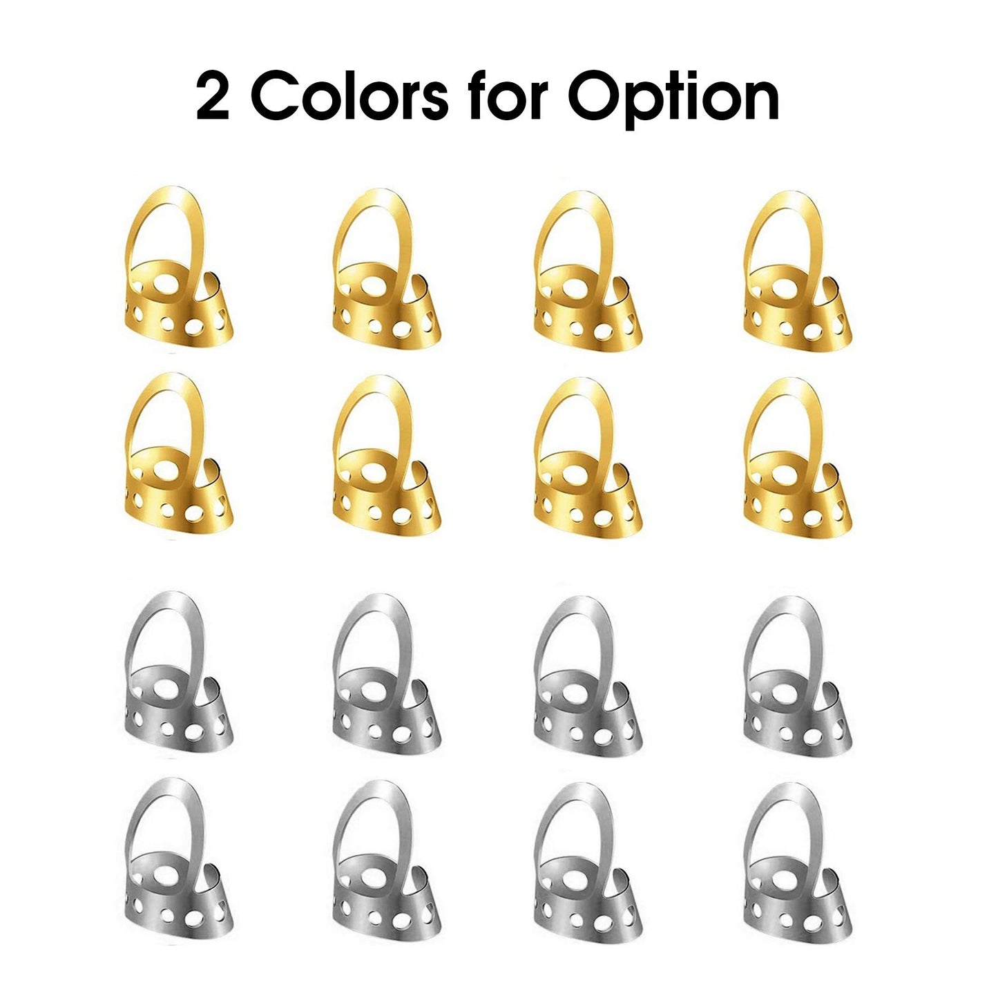 8-Pack Adjustable Finger Picks with Plastic Case for Banjo, Classical, Acoustic & Electric Guitar