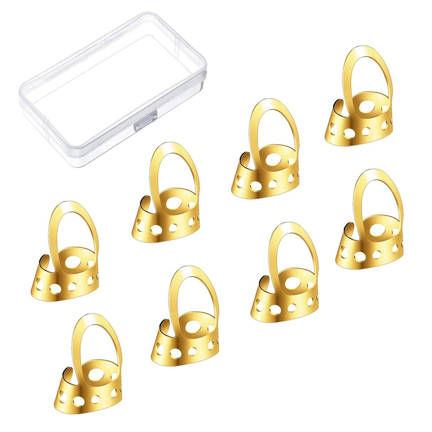 8-Pack Adjustable Finger Picks with Plastic Case for Banjo, Classical, Acoustic & Electric Guitar