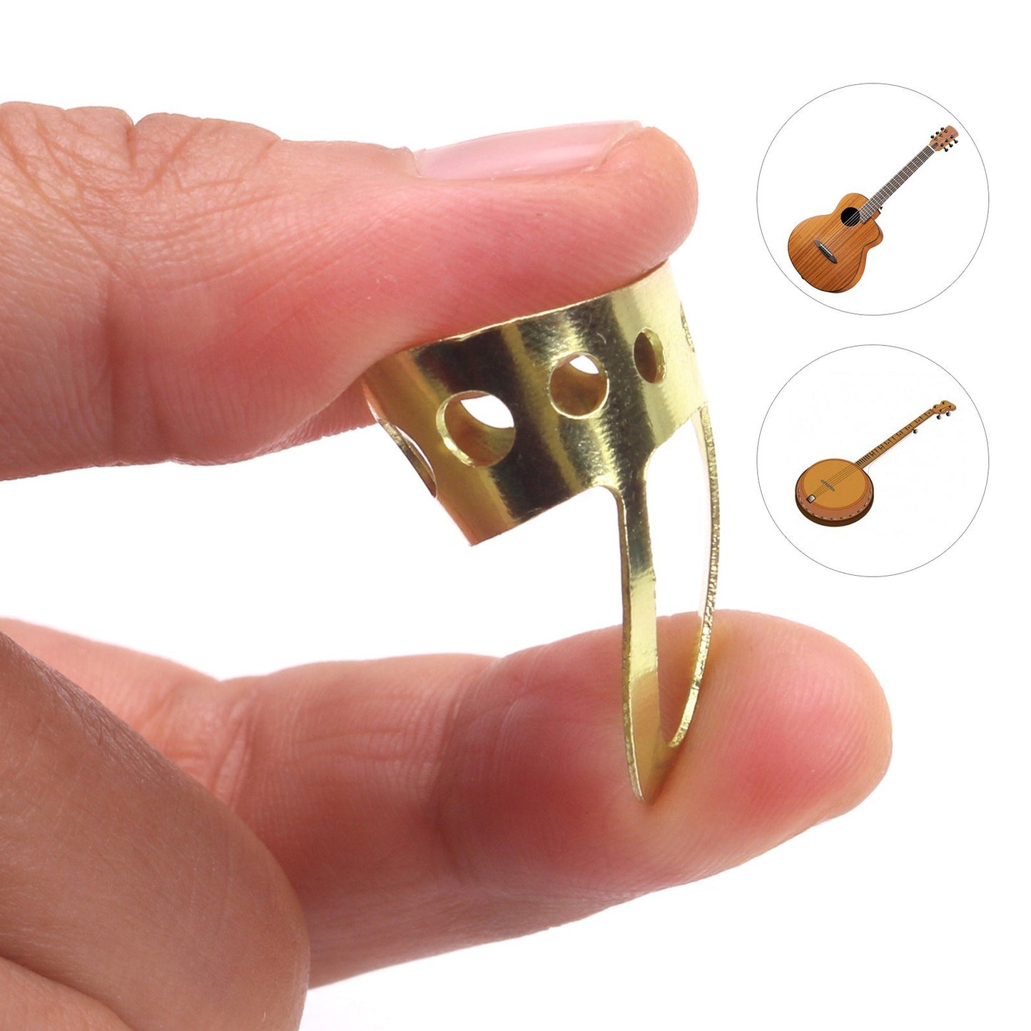 8-Pack Adjustable Finger Picks with Plastic Case for Banjo, Classical, Acoustic & Electric Guitar