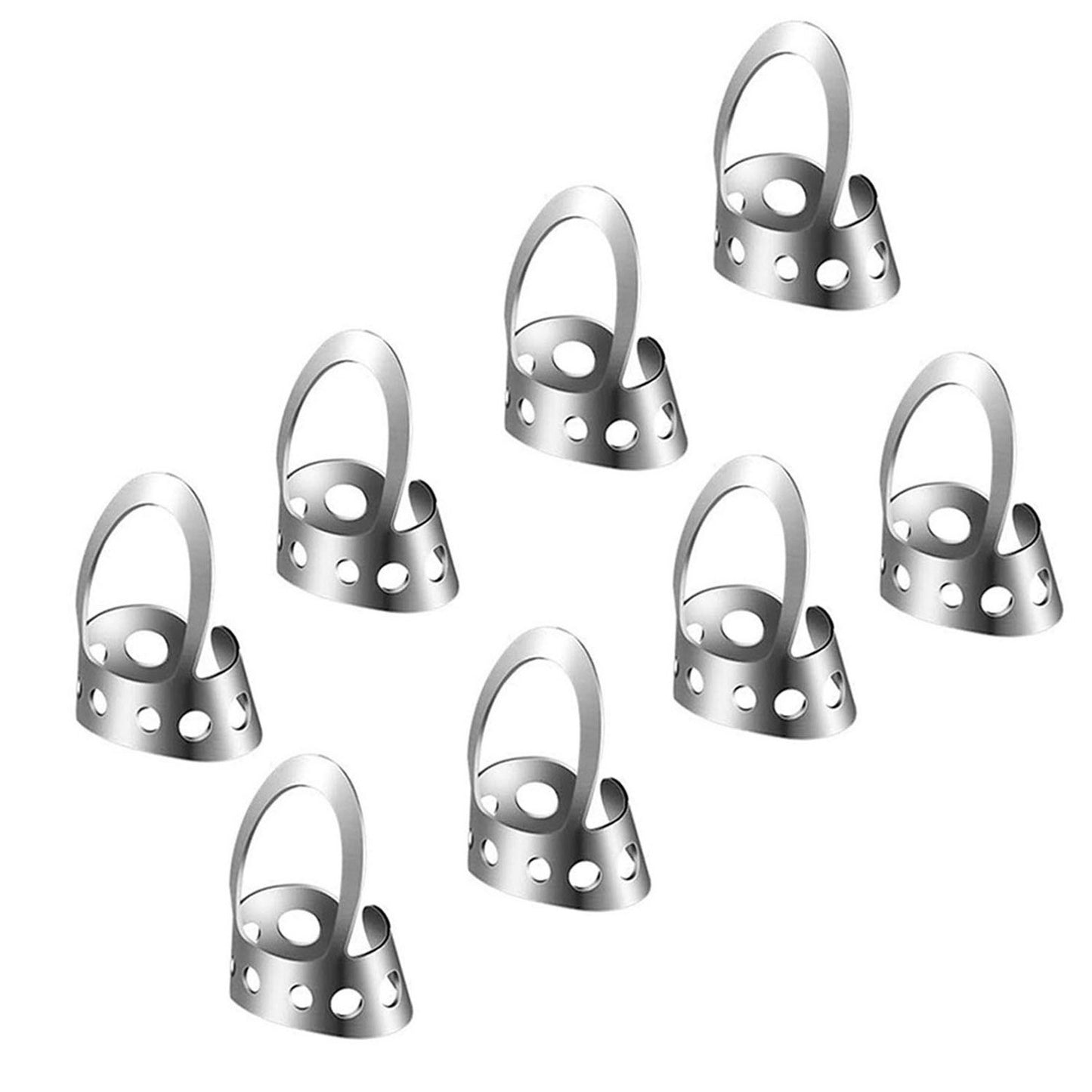 8-Pack Adjustable Finger Picks with Plastic Case for Banjo, Classical, Acoustic & Electric Guitar