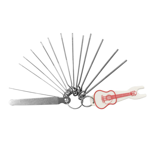 13-Piece Guitar Nut File & Bridge Pin Puller Kit for Electric & Acoustic Guitar Maintenance