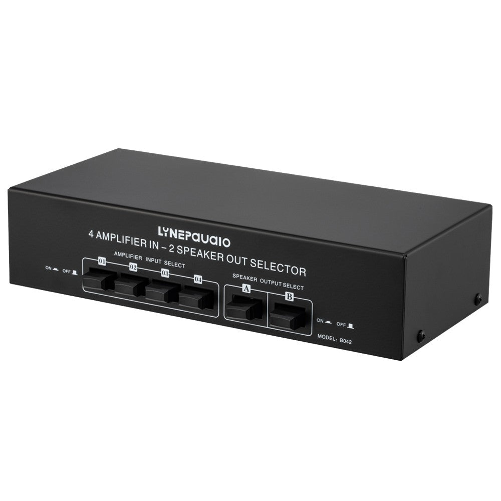 LYNEPAUAIO 4x2 Audio Switcher Signal Selector Splitter Box