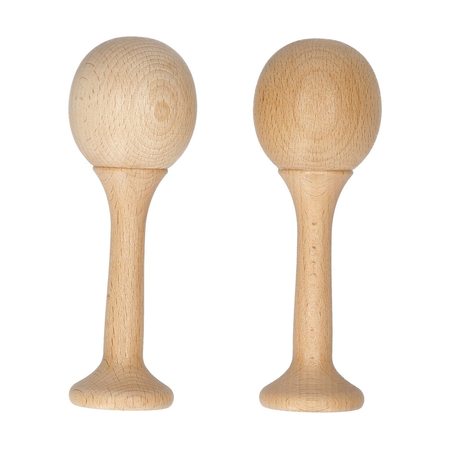 Wooden Beech Maraca Pair - Kids Percussion Shaker Rattles Musical Instrument