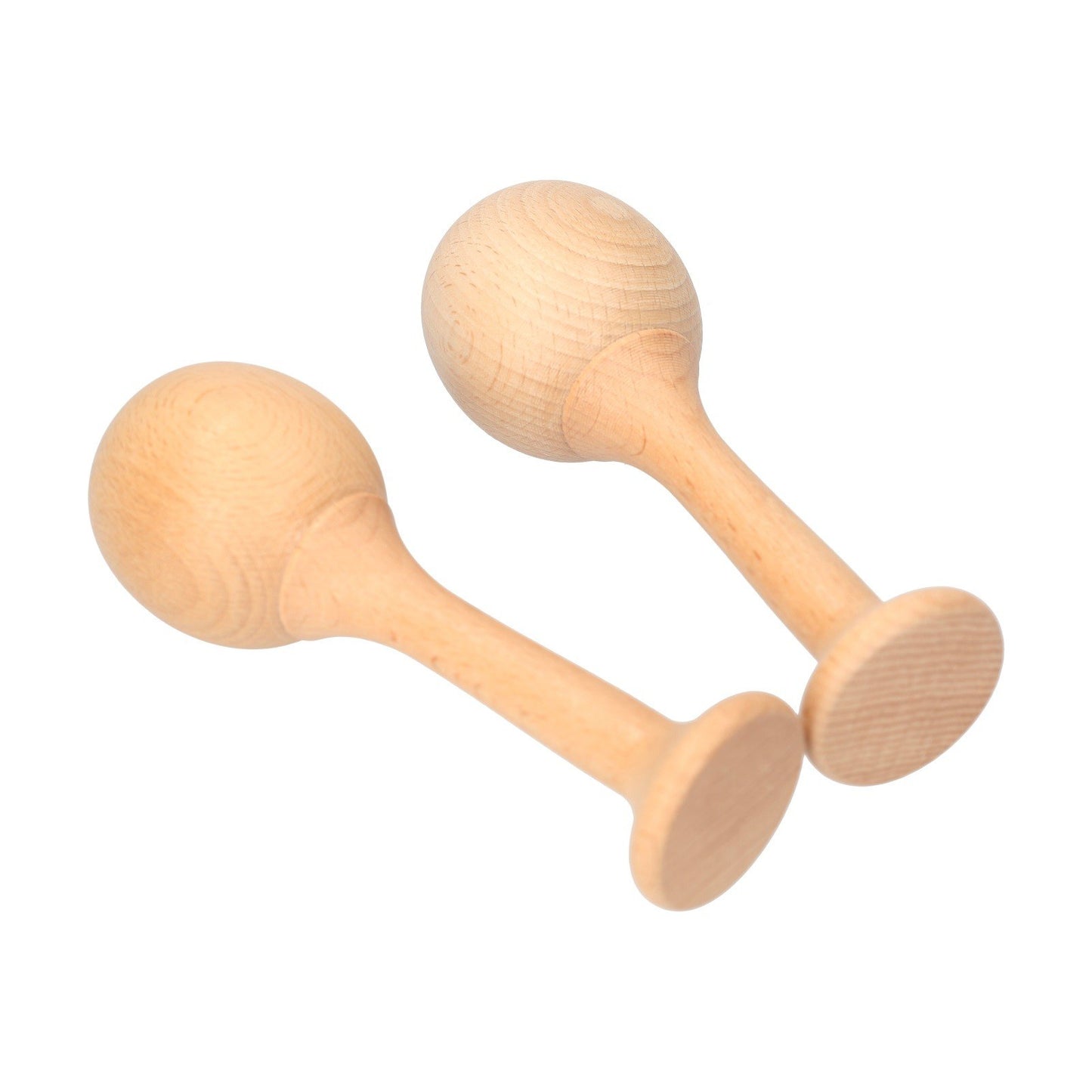 Wooden Beech Maraca Pair - Kids Percussion Shaker Rattles Musical Instrument
