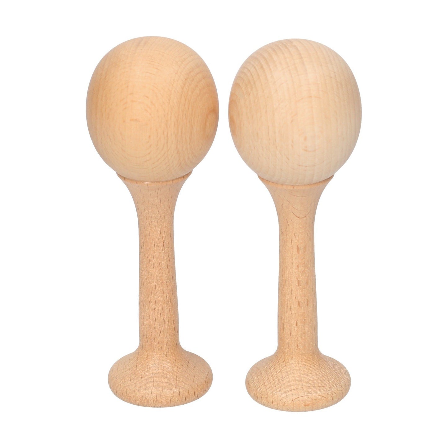 Wooden Beech Maraca Pair - Kids Percussion Shaker Rattles Musical Instrument