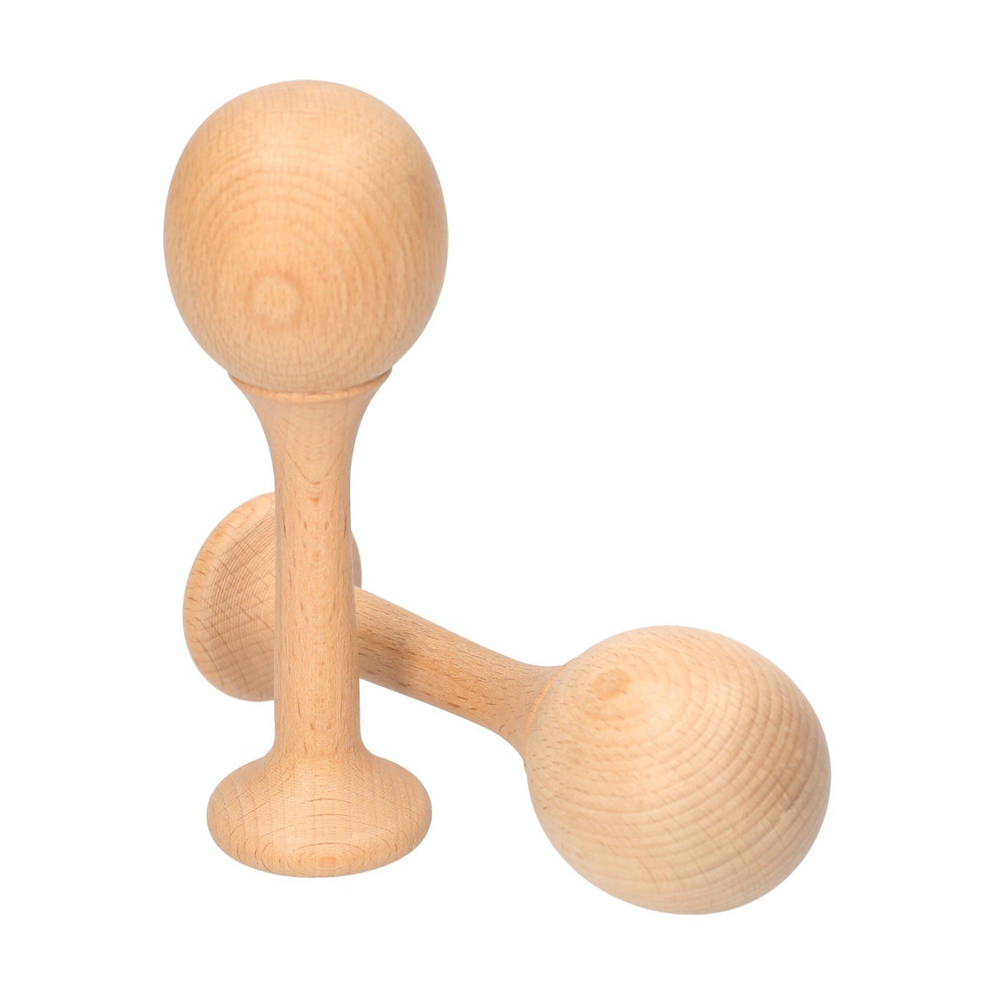 Wooden Beech Maraca Pair - Kids Percussion Shaker Rattles Musical Instrument
