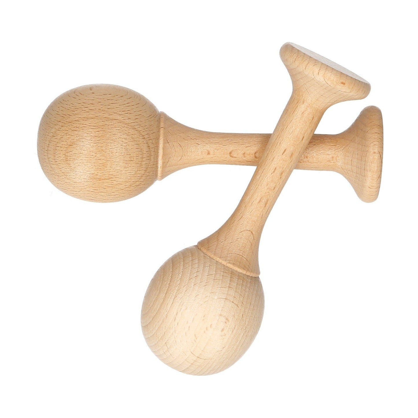 Wooden Beech Maraca Pair - Kids Percussion Shaker Rattles Musical Instrument