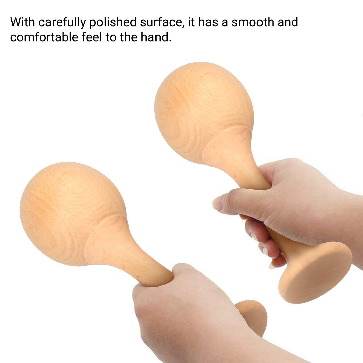 Wooden Beech Maraca Pair - Kids Percussion Shaker Rattles Musical Instrument
