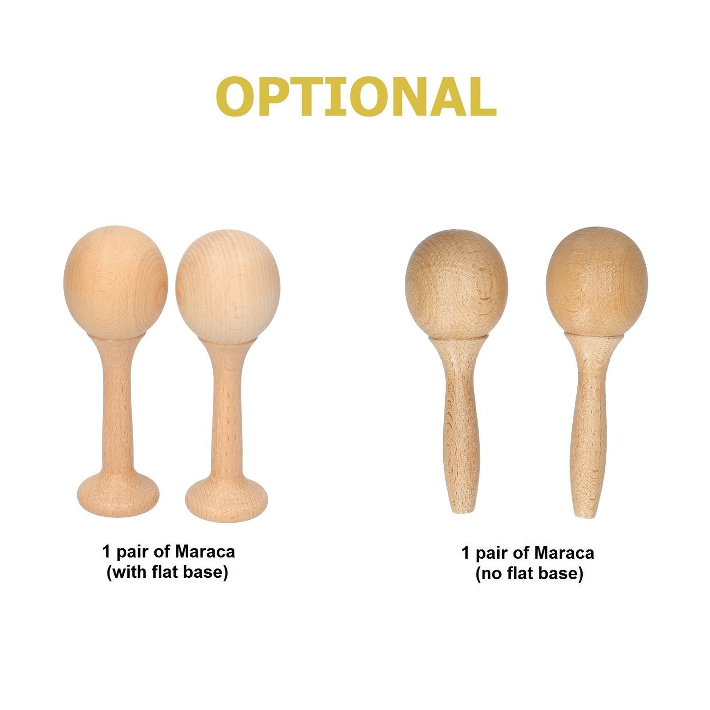 Wooden Beech Maraca Pair - Kids Percussion Shaker Rattles Musical Instrument